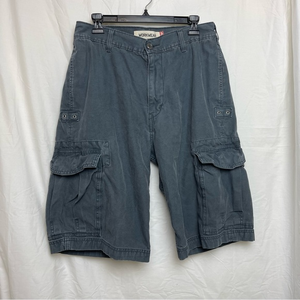 Levi’s Charcoal Workwear Cargo Shorts‎ Y2K Streetwear Durable Cotton Denim Sz.33